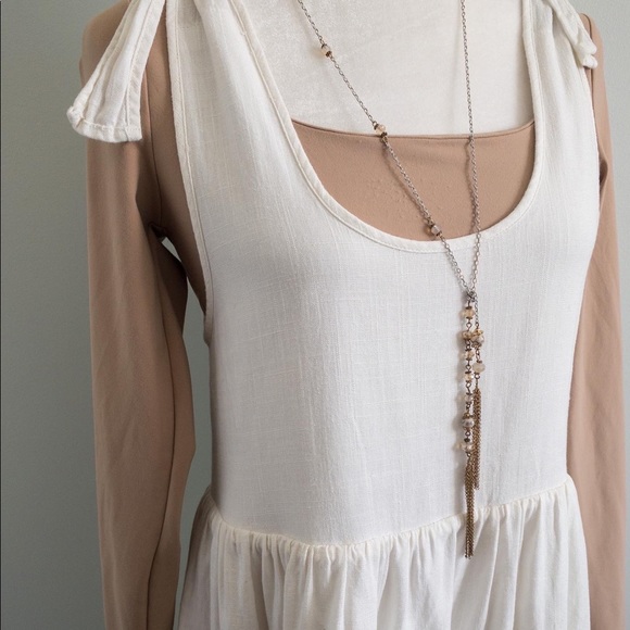 Ivory Tie-Strap Mini Dress - Picture 3 of 6